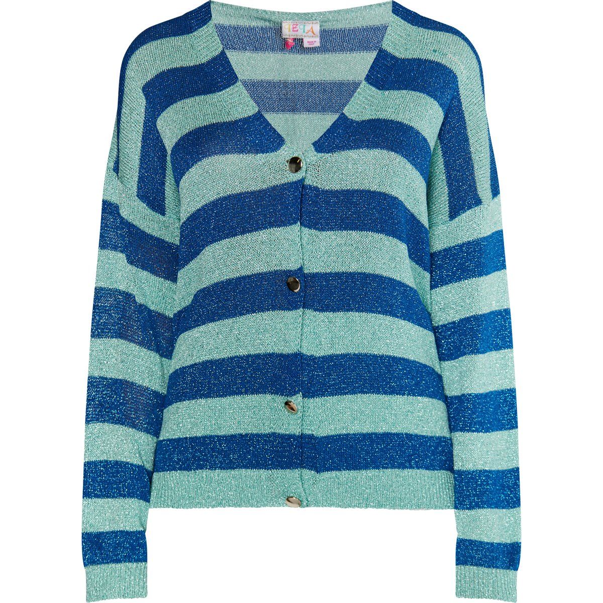 Schimmernder Cardigan mit Streifenmuster