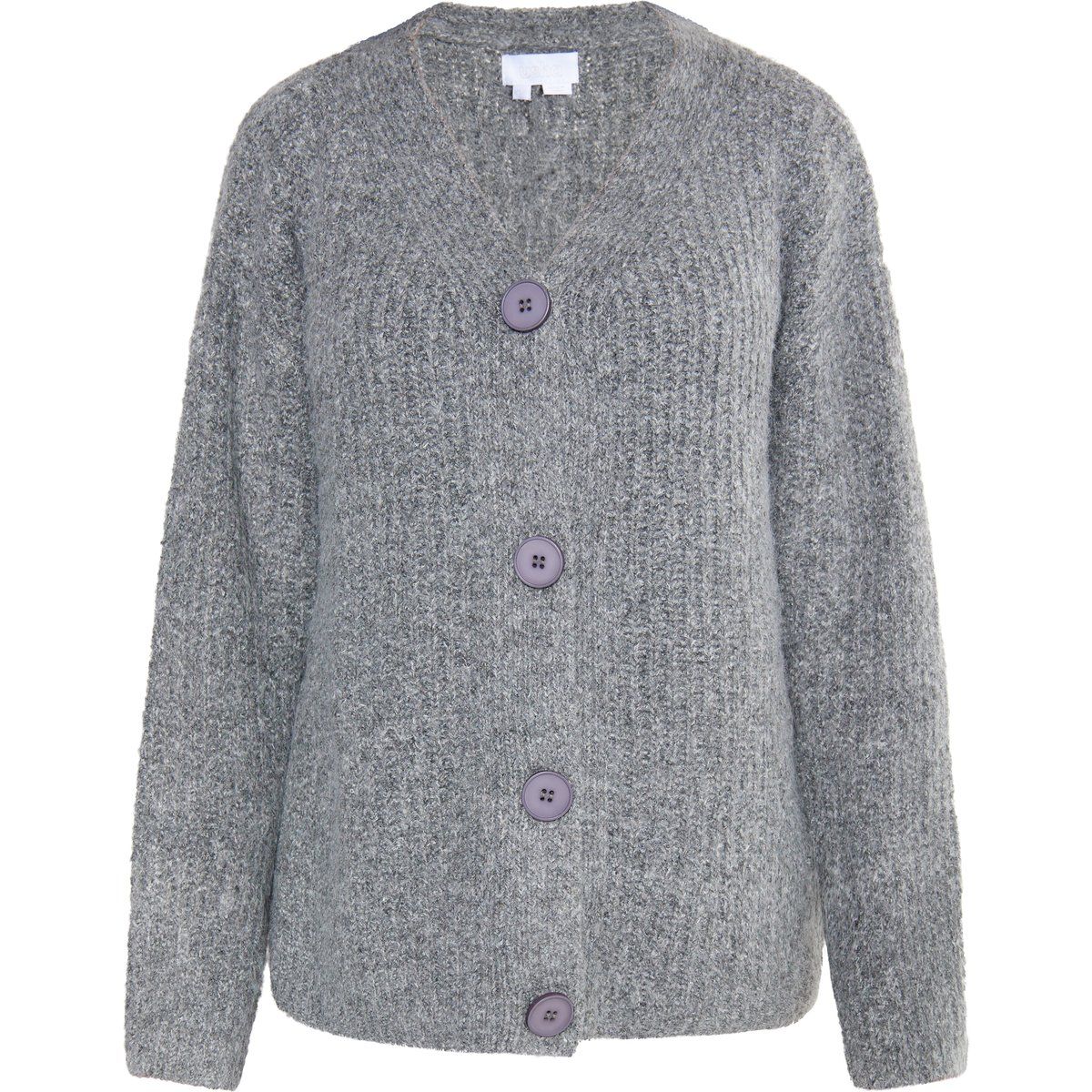 Oversize-Strickjacke in Rippenoptik