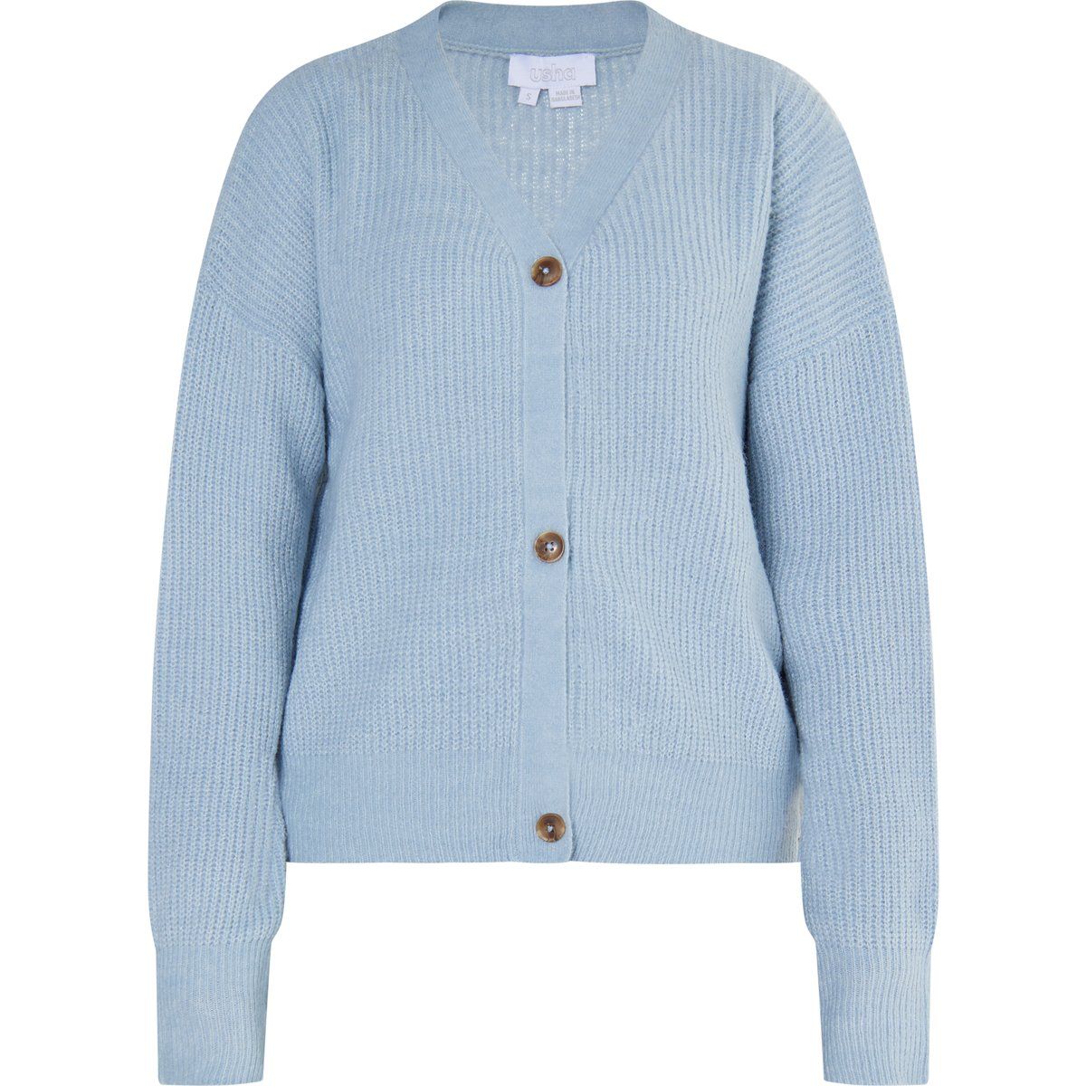 Breit gerippter Cardigan mit V-Ausschnitt