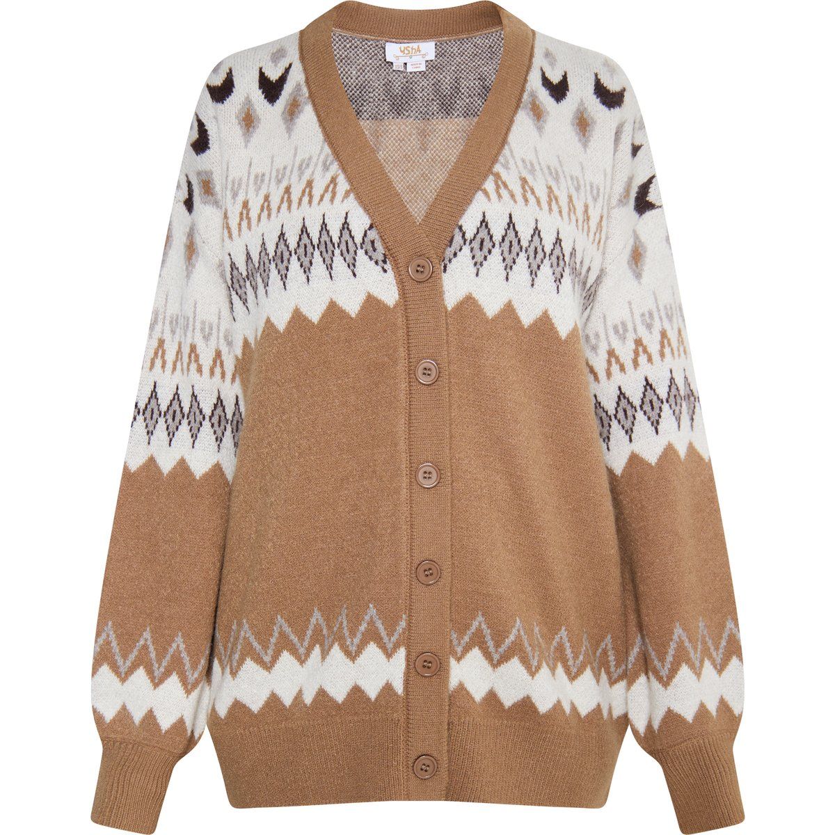 Strickcardigan mit nordischem Muster
