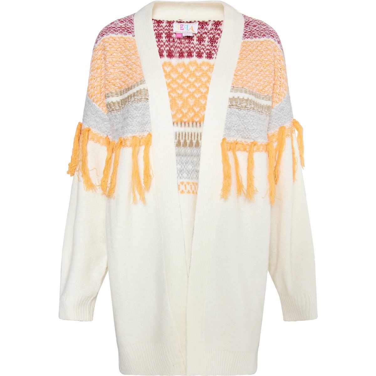 Boho-Strickjacke mit Fransen-Design