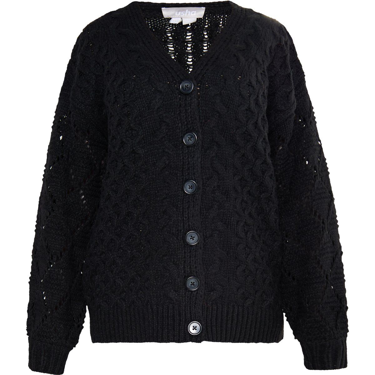 Oversize-Strickcardigan mit Zopfmuster