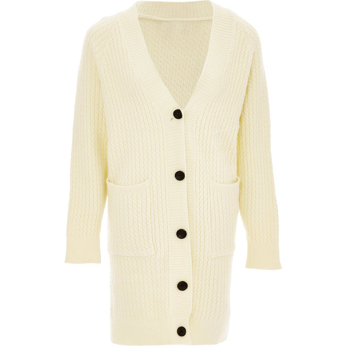 Grobstrick-Cardigan mit V-Ausschnitt