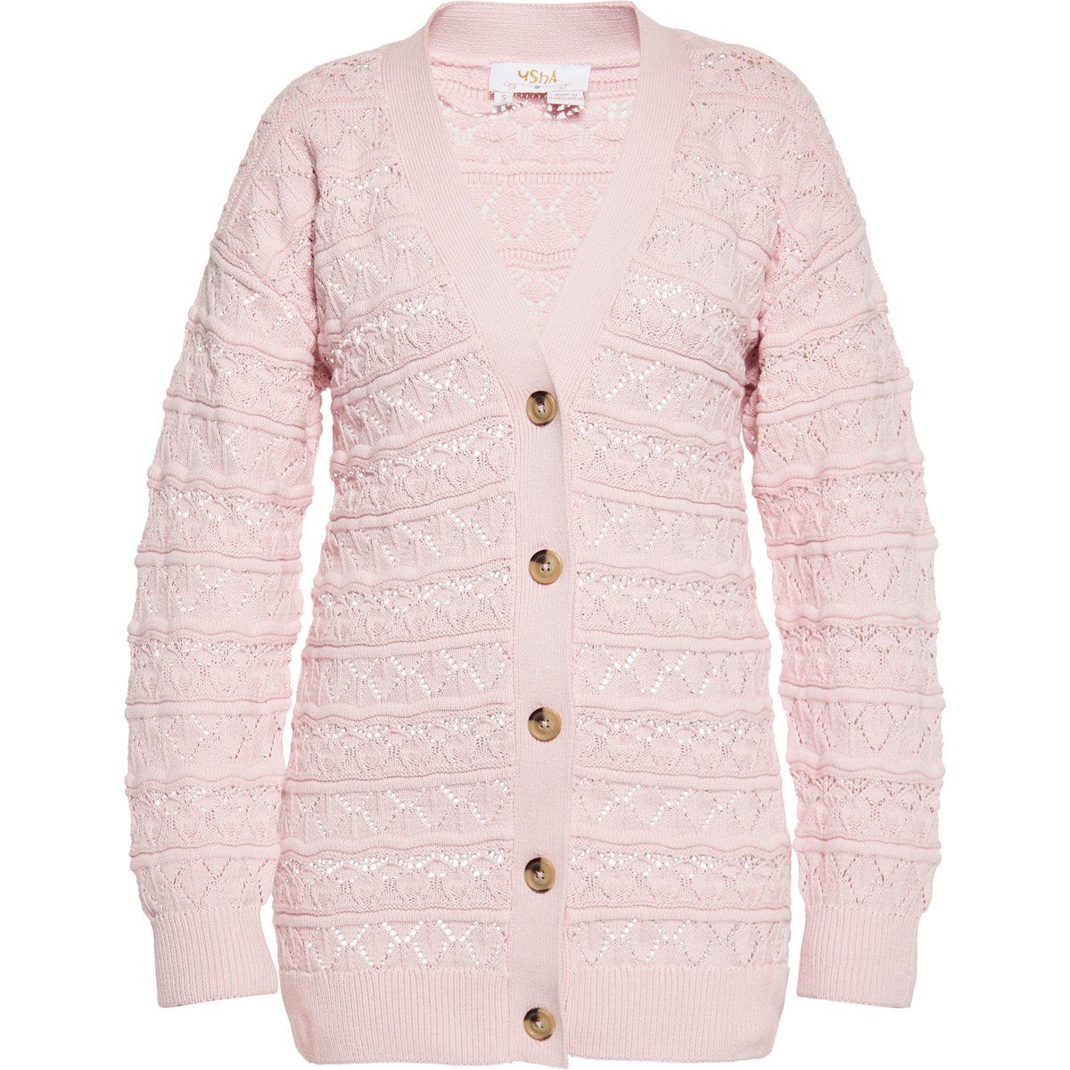 Strukturierte Strickjacke mit Ajourmuster