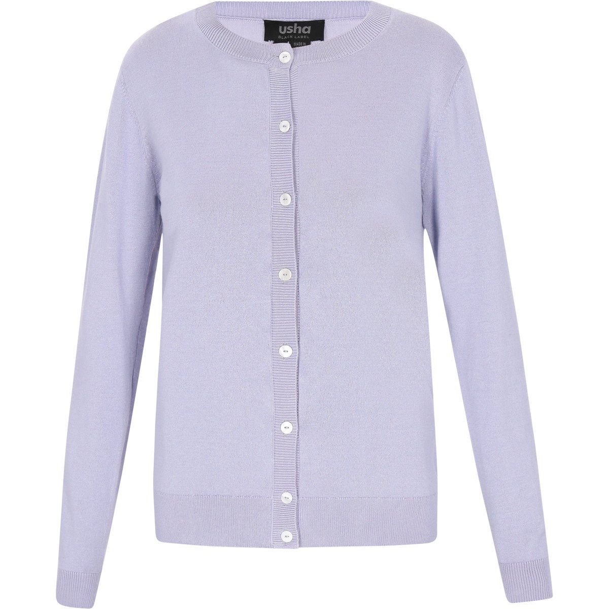 Klassischer Feinstrick-Cardigan mit Rundhalsausschnitt