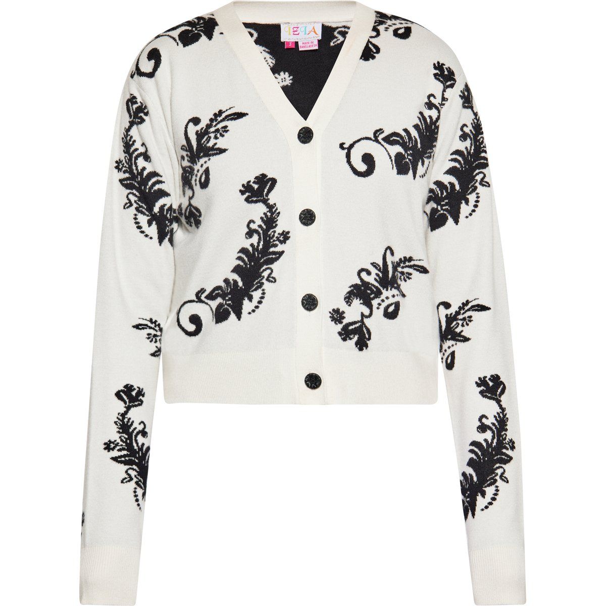 Cardigan mit floralem Jacquard-Muster
