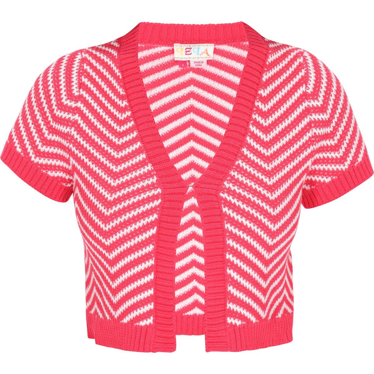 Retro-Strickjacke mit Fischgrätenmuster