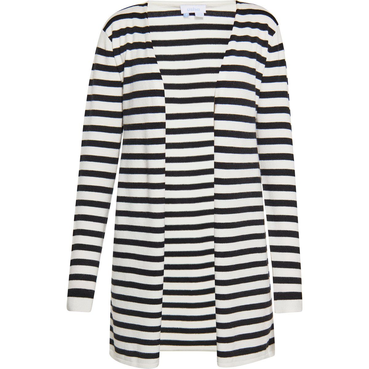 Gestreifter Strickcardigan mit offener Front