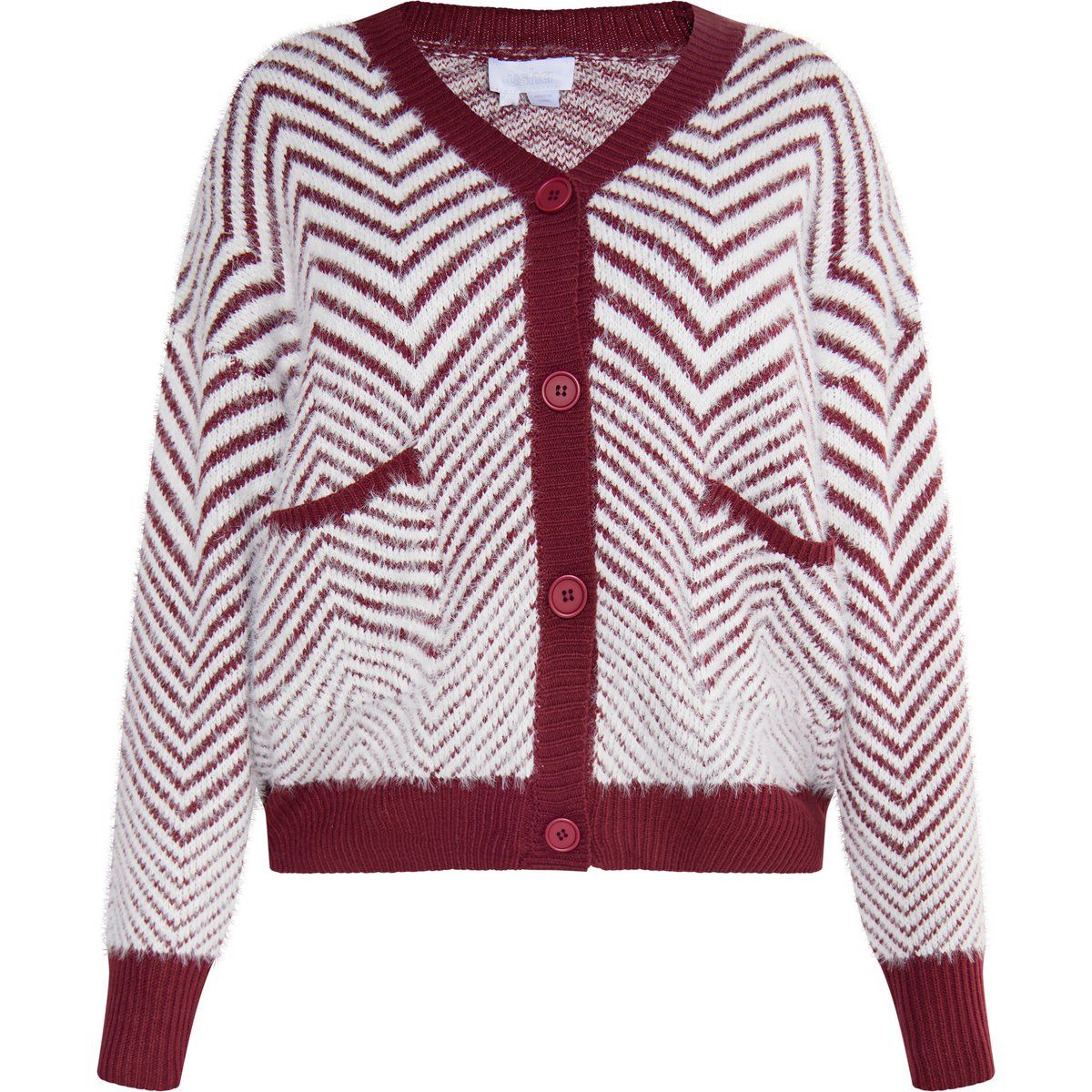 Oversize-Strickjacke mit Zickzack-Muster