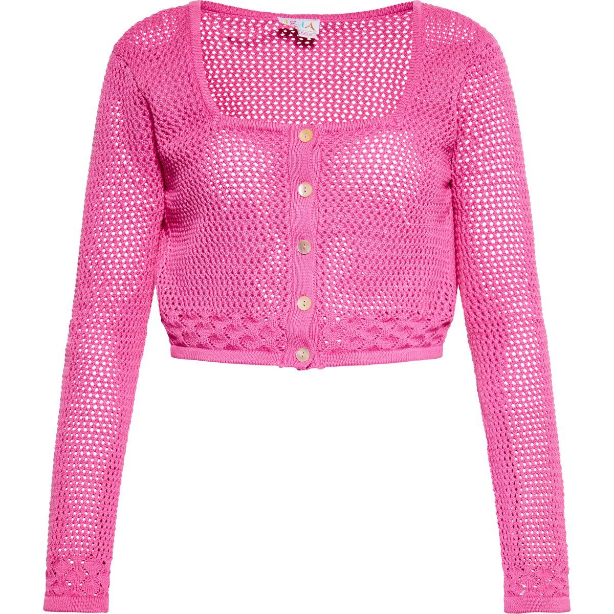 Kurzstrickjacke mit Ajourmuster