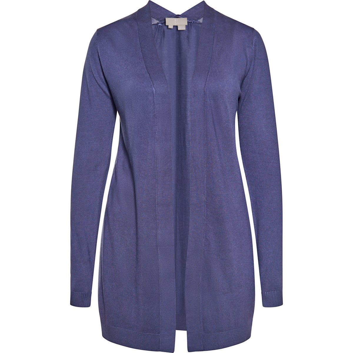 Eleganter offener langer Feinstrick-Cardigan