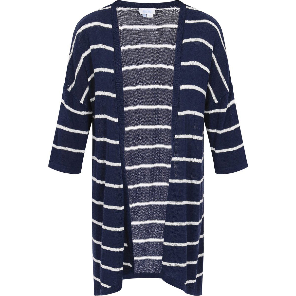 Gestreifter Long-Cardigan mit offener Front