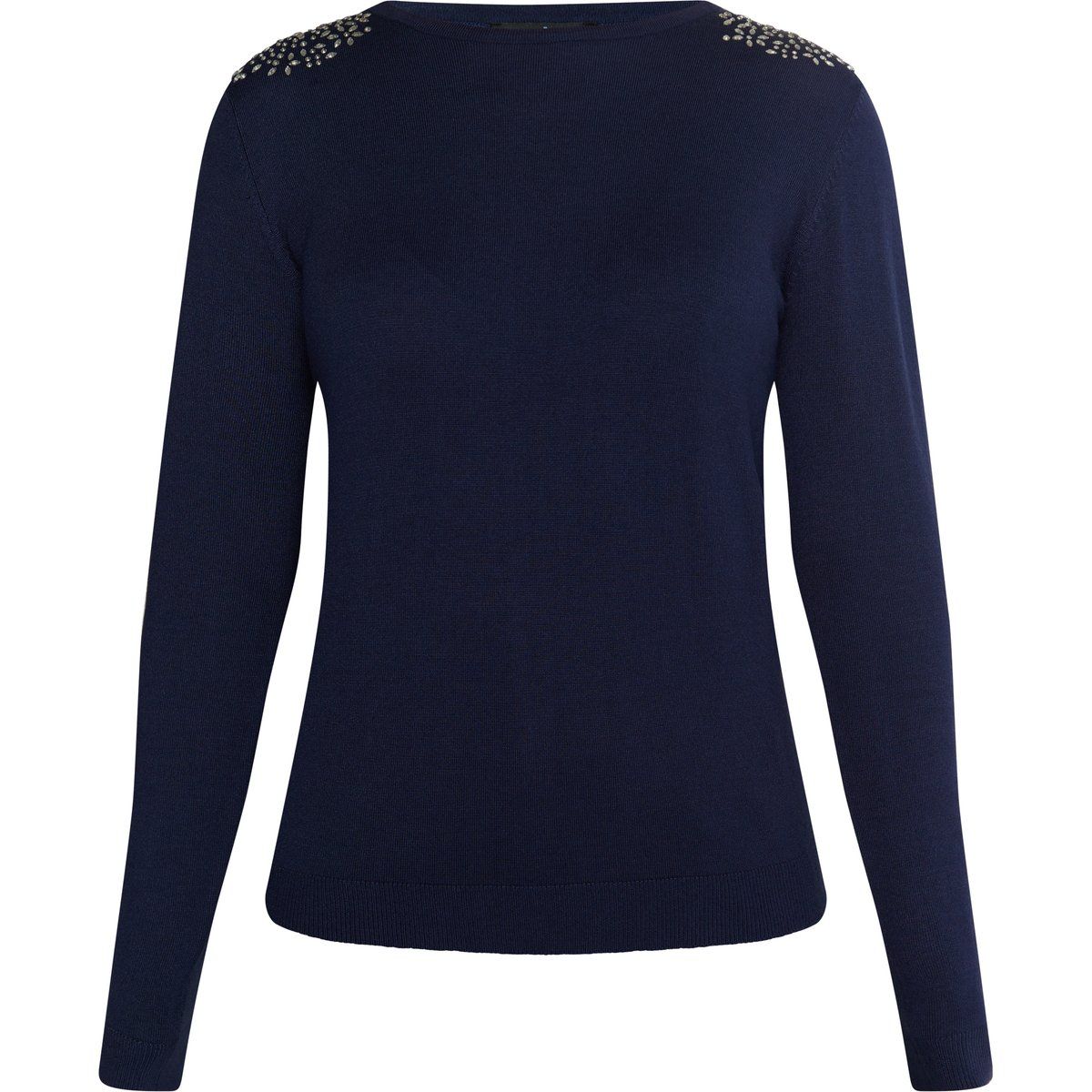 Feinstrickpullover mit verzierten Schultern