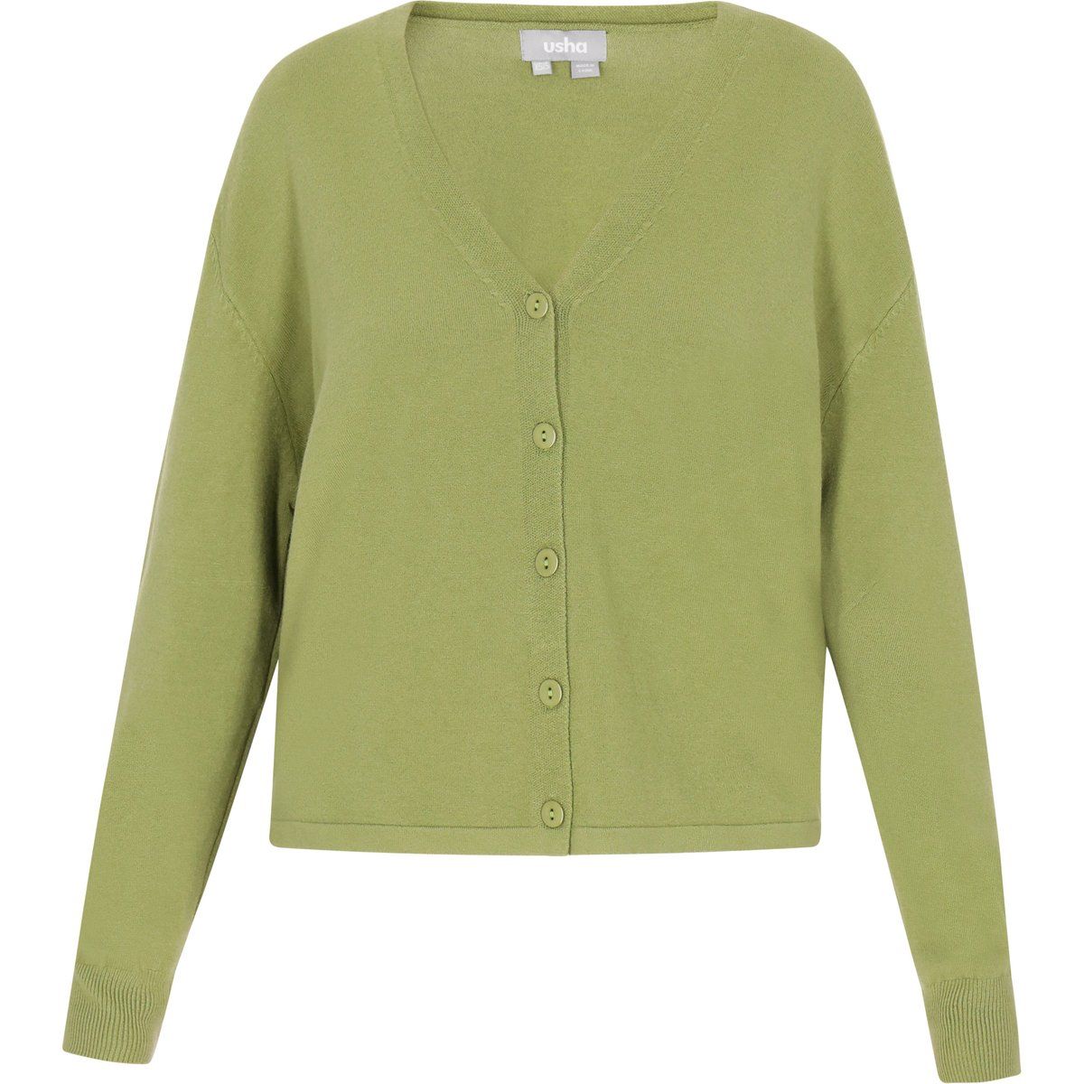 V-Ausschnitt Strickjacke mit überschnittenen Schultern