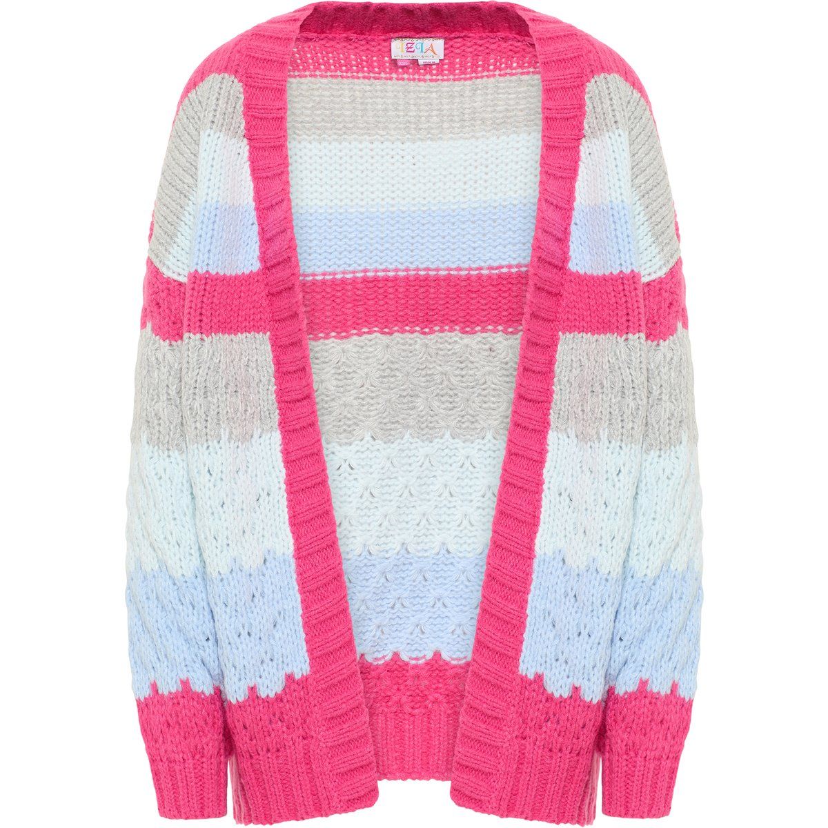Oversized Grobstrick-Cardigan mit Streifen