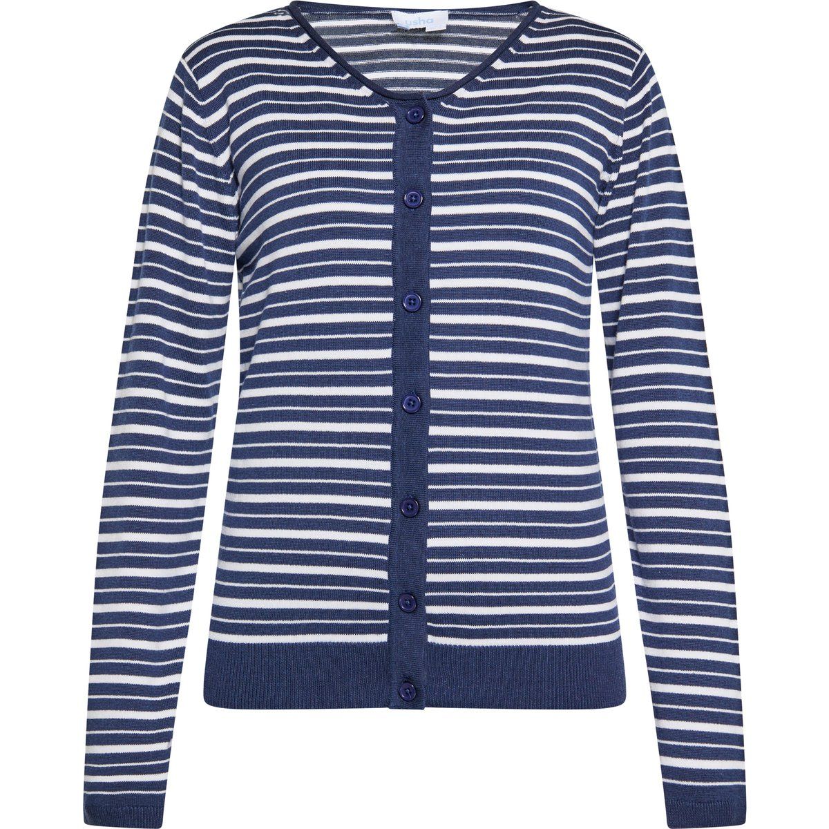 Gestreifte Strickjacke mit Knopfleiste