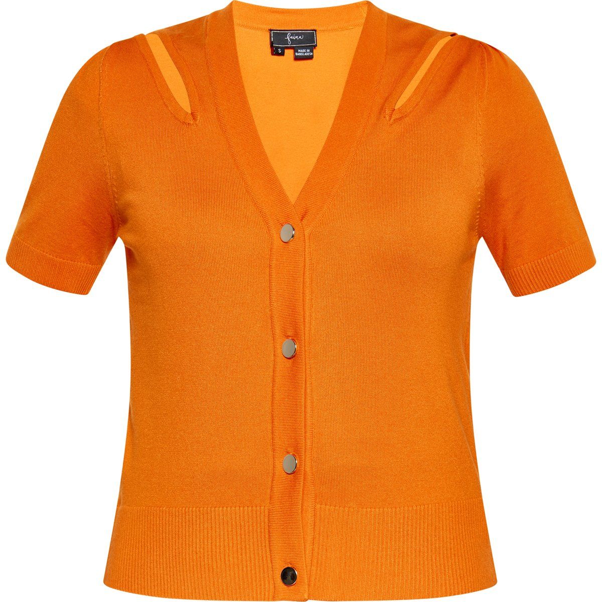 Kurzarm-Strickjacke mit Schulter-Ausschnitten