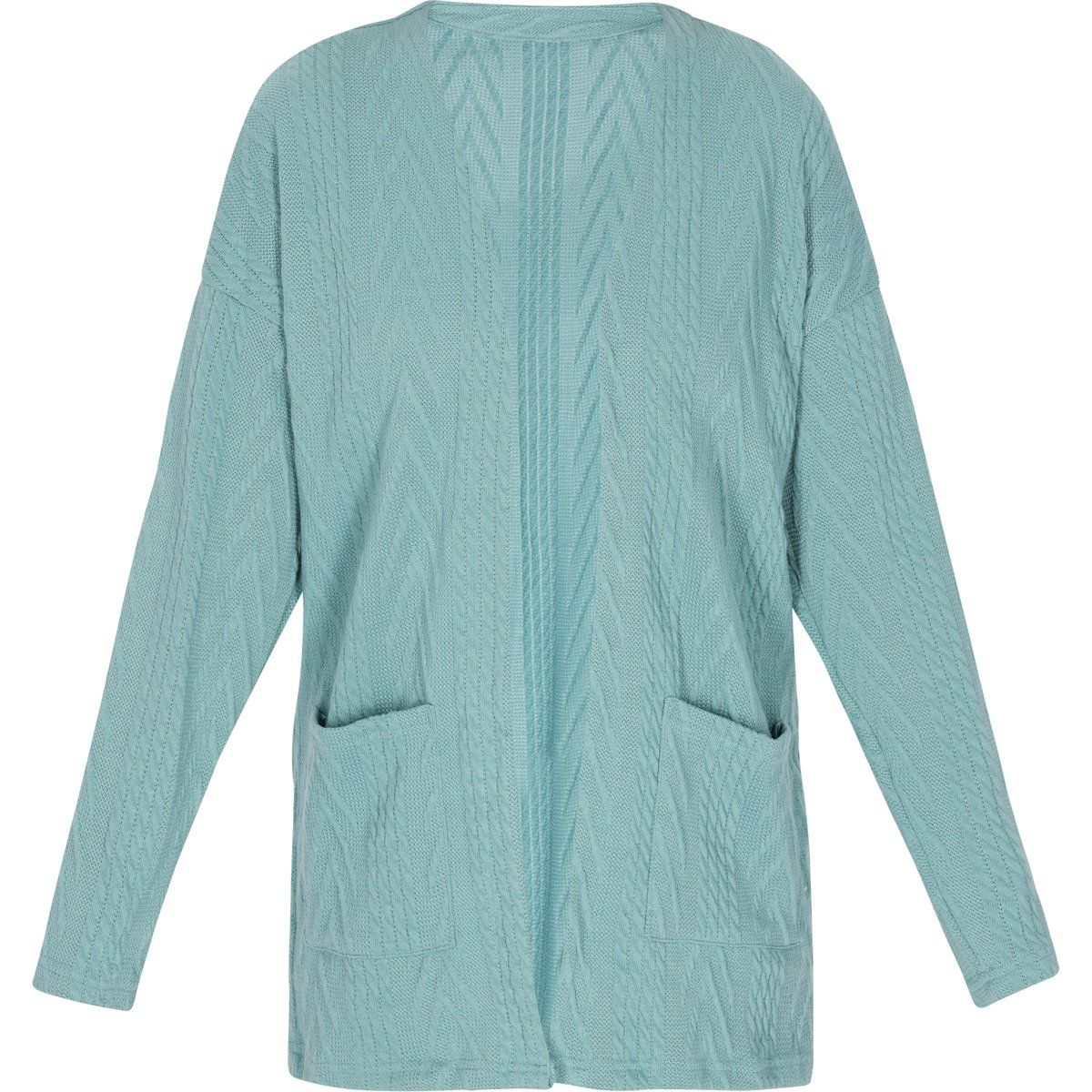 Strukturierte Strickjacke mit offener Front