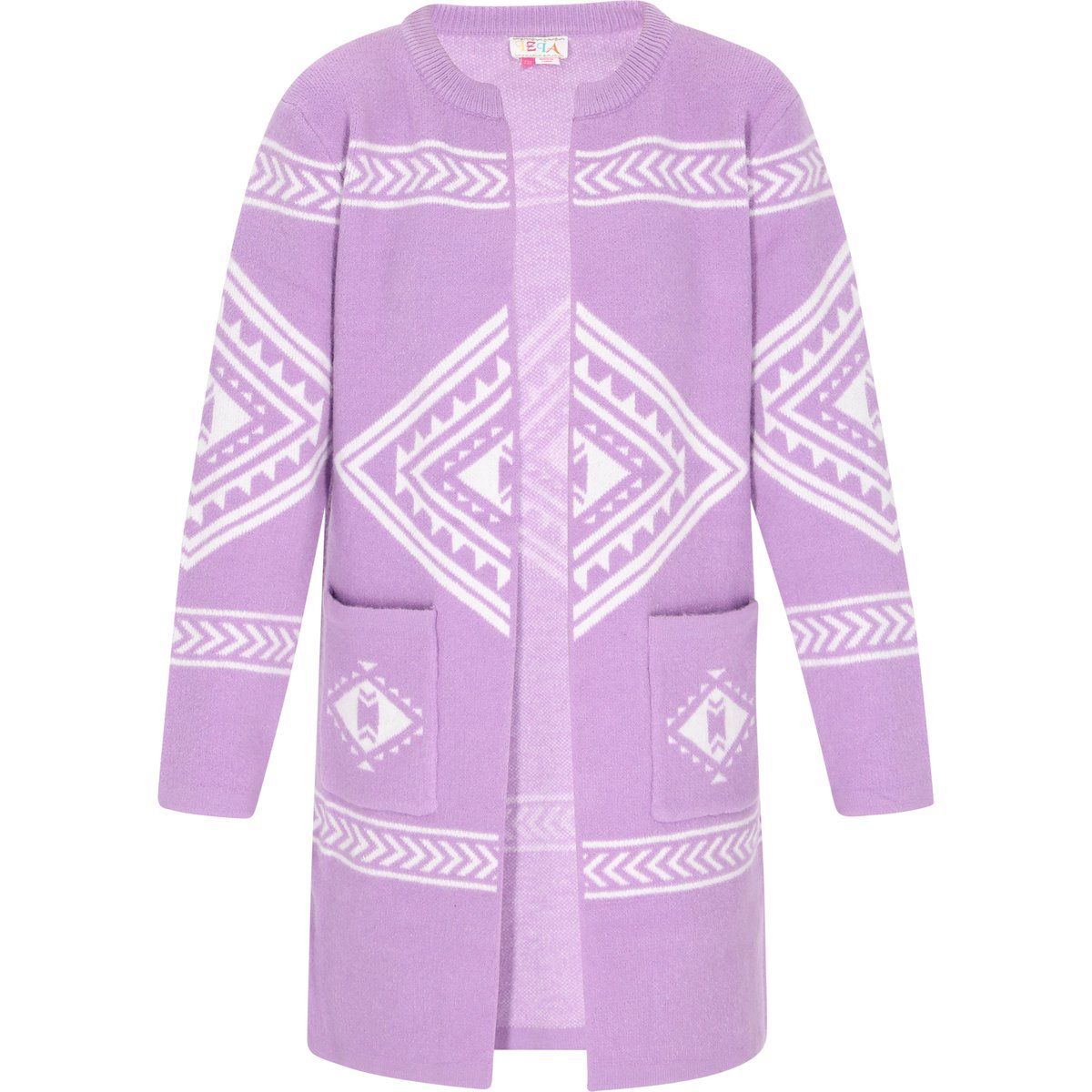 Strickjacke mit geometrischem Aztekenmuster
