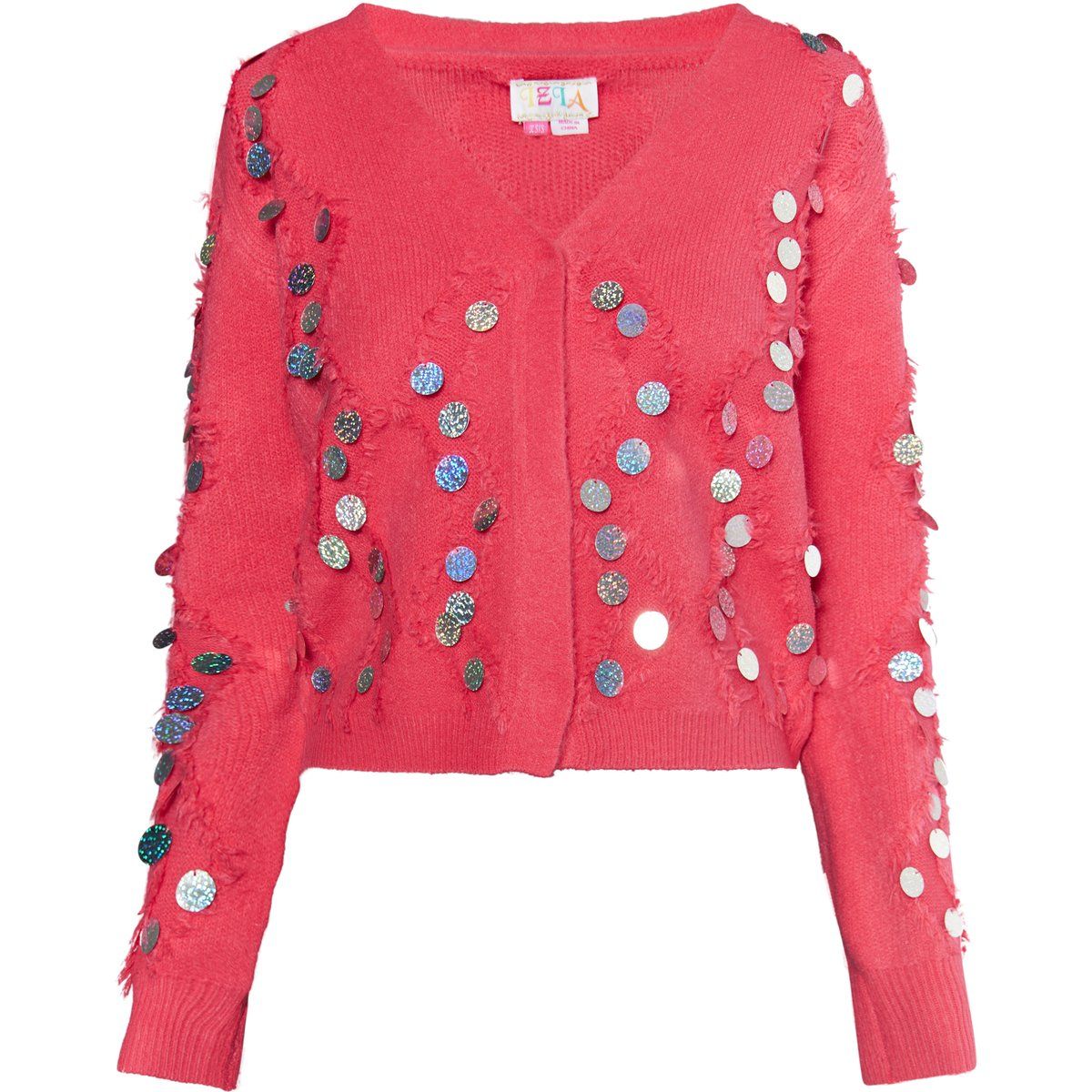 Strickjacke mit holografischen Pailletten