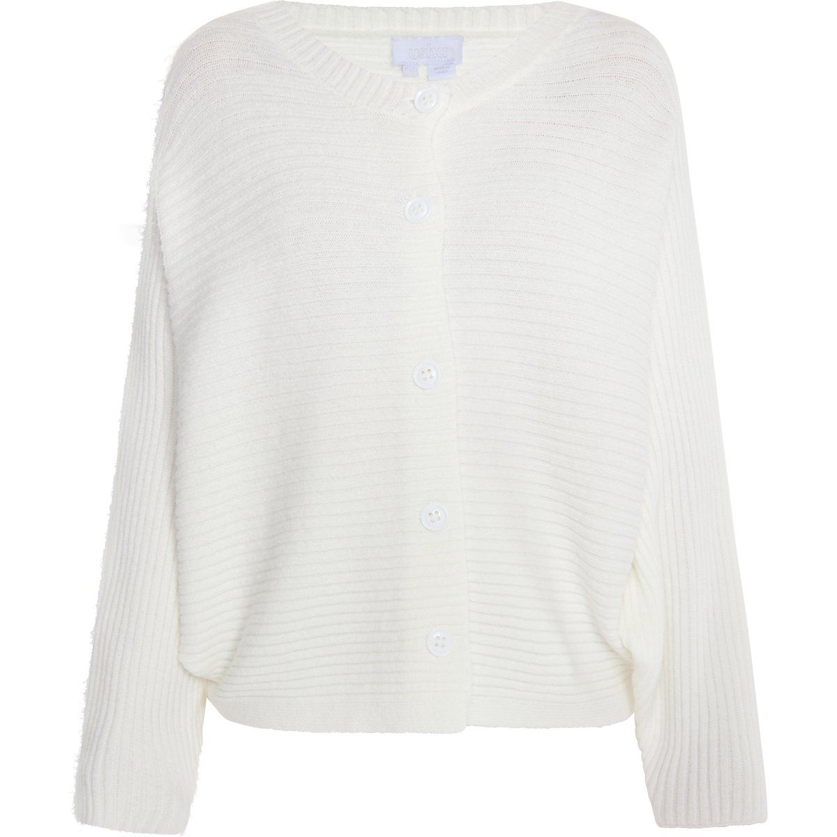Gerippter Cardigan mit Fledermausärmeln