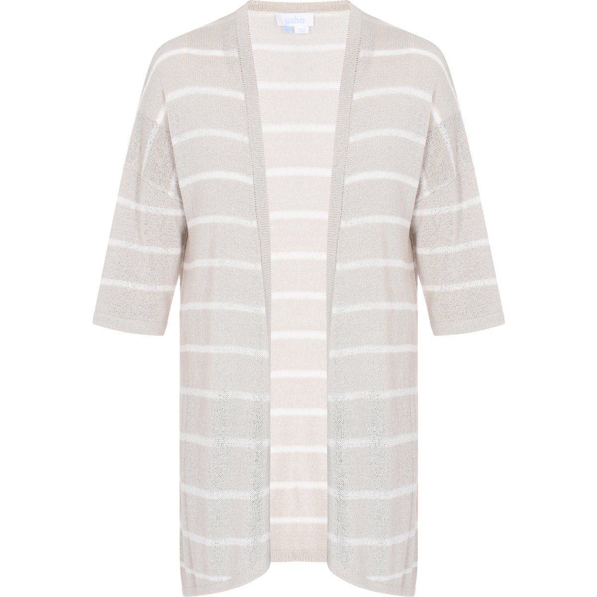 Gestreifte offene Strickjacke