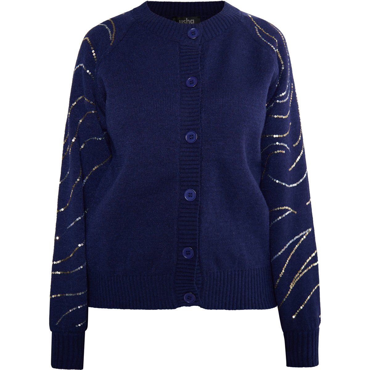 Strickcardigan mit Pailletten-Verzierung