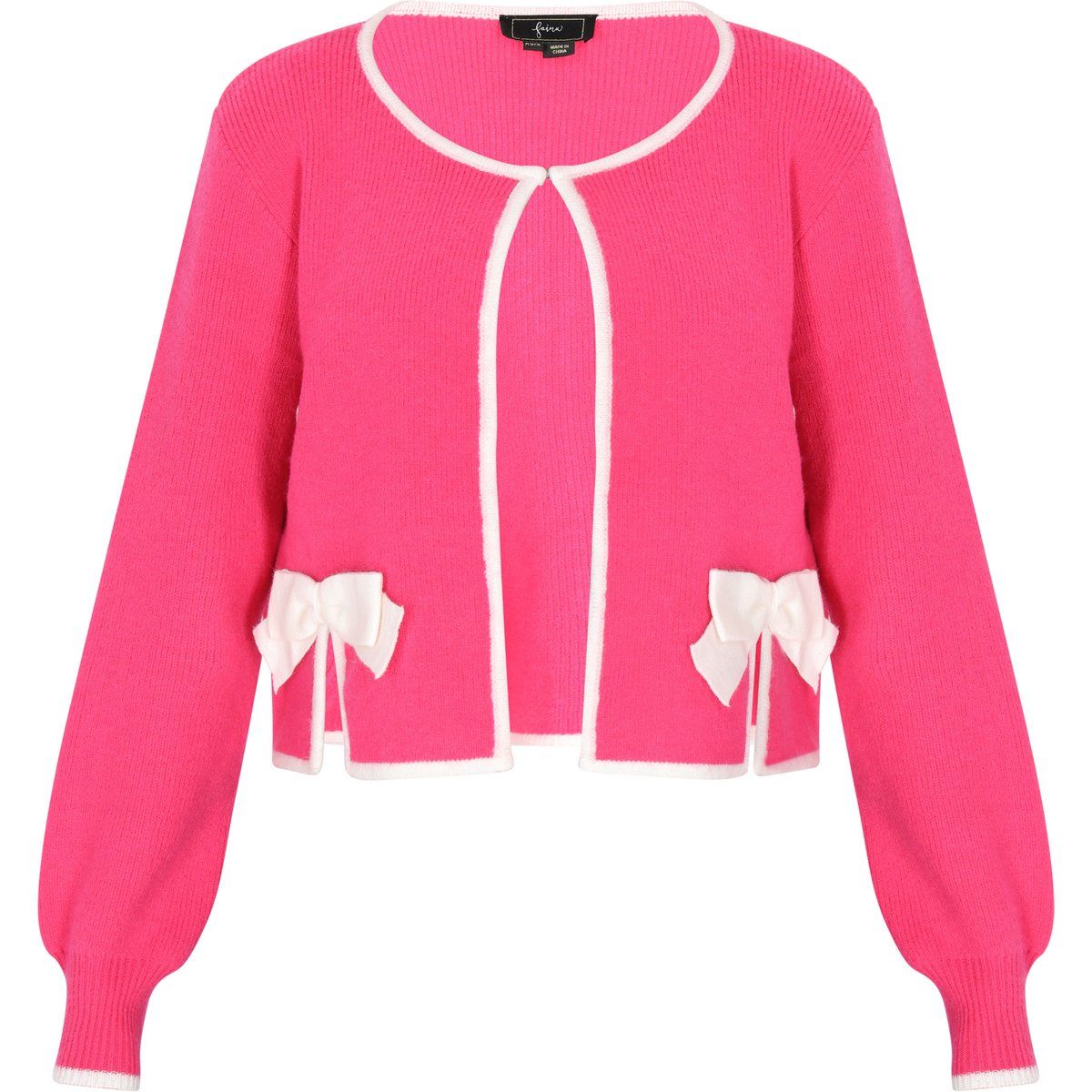 Kurze Strickjacke mit Schleifendetails