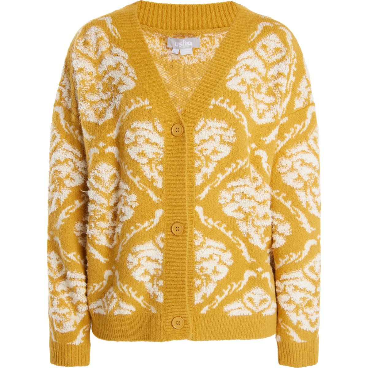 Gemusterter Cardigan mit V-Ausschnitt