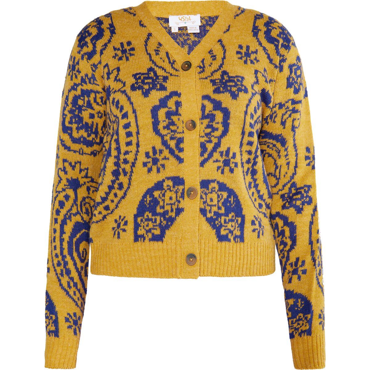 Cardigan mit Paisley-Jacquard-Muster
