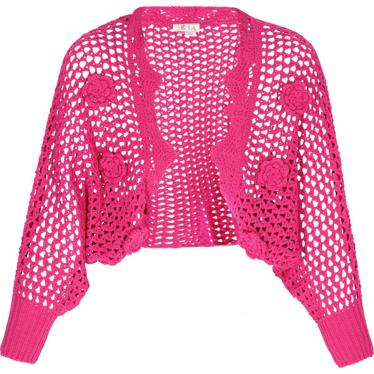 Häkel-Bolero mit floralen Applikationen