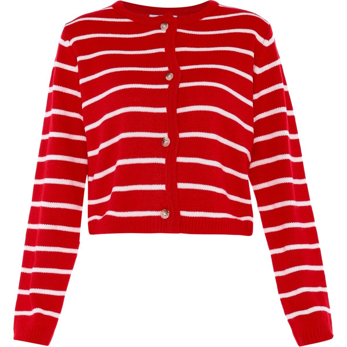 Gestreifter Cardigan mit Knopfleiste