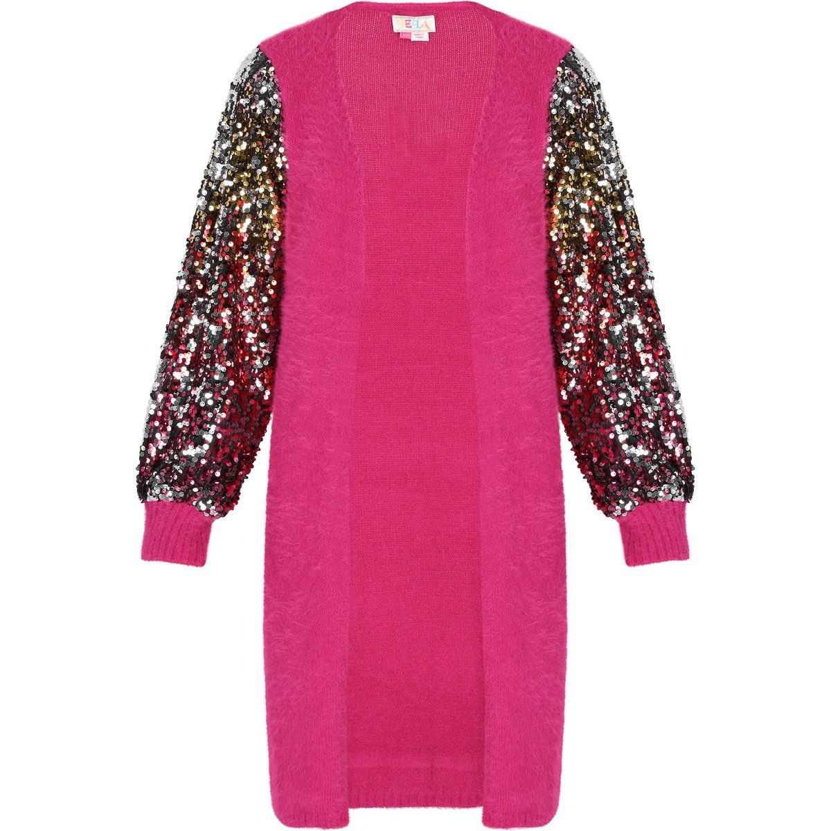Flauschige Strickjacke mit Paillettenärmeln