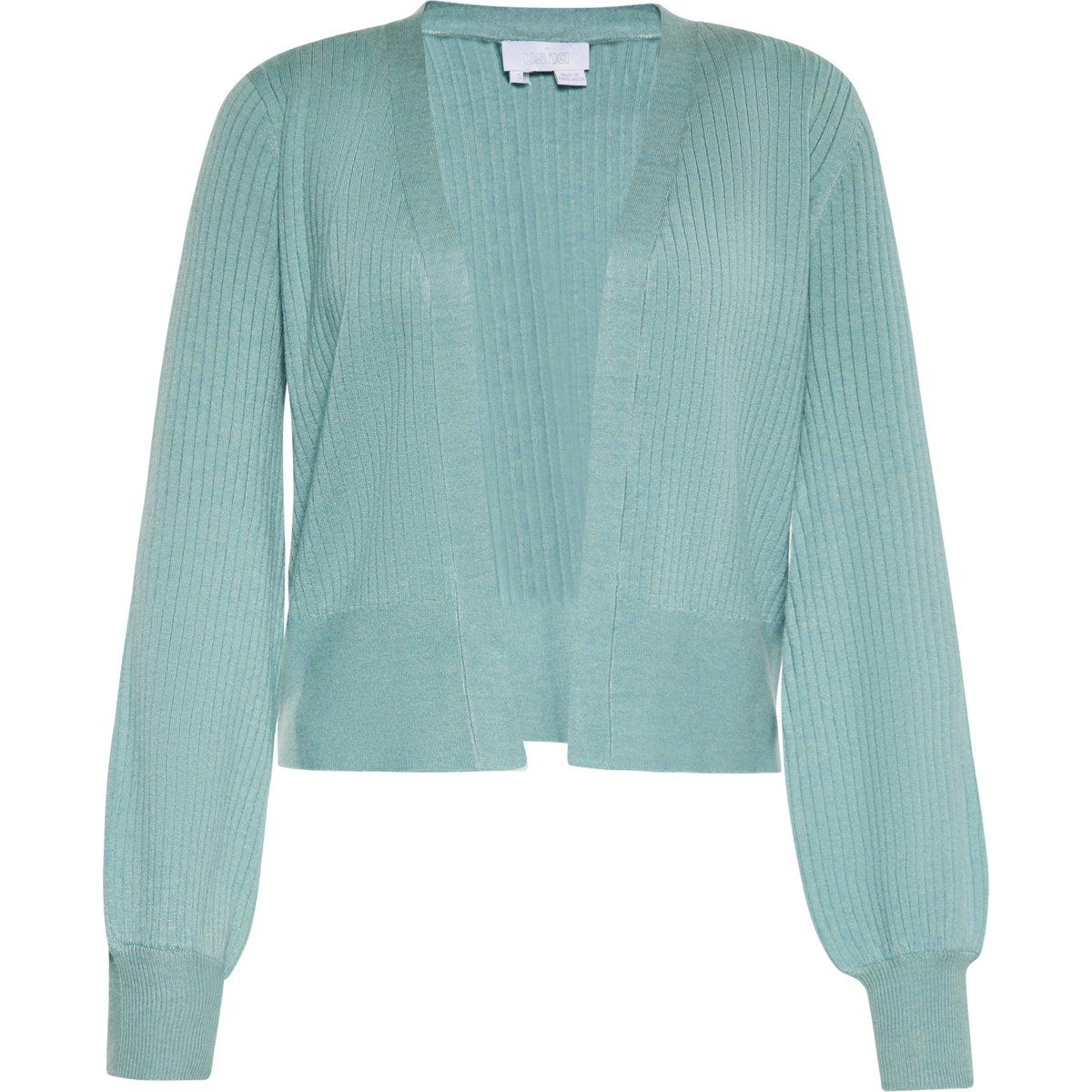 Kurze Strickjacke mit Rippenstruktur