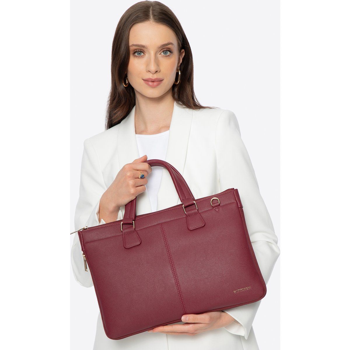 Elegante erweiterbare Kunstleder Laptoptasche