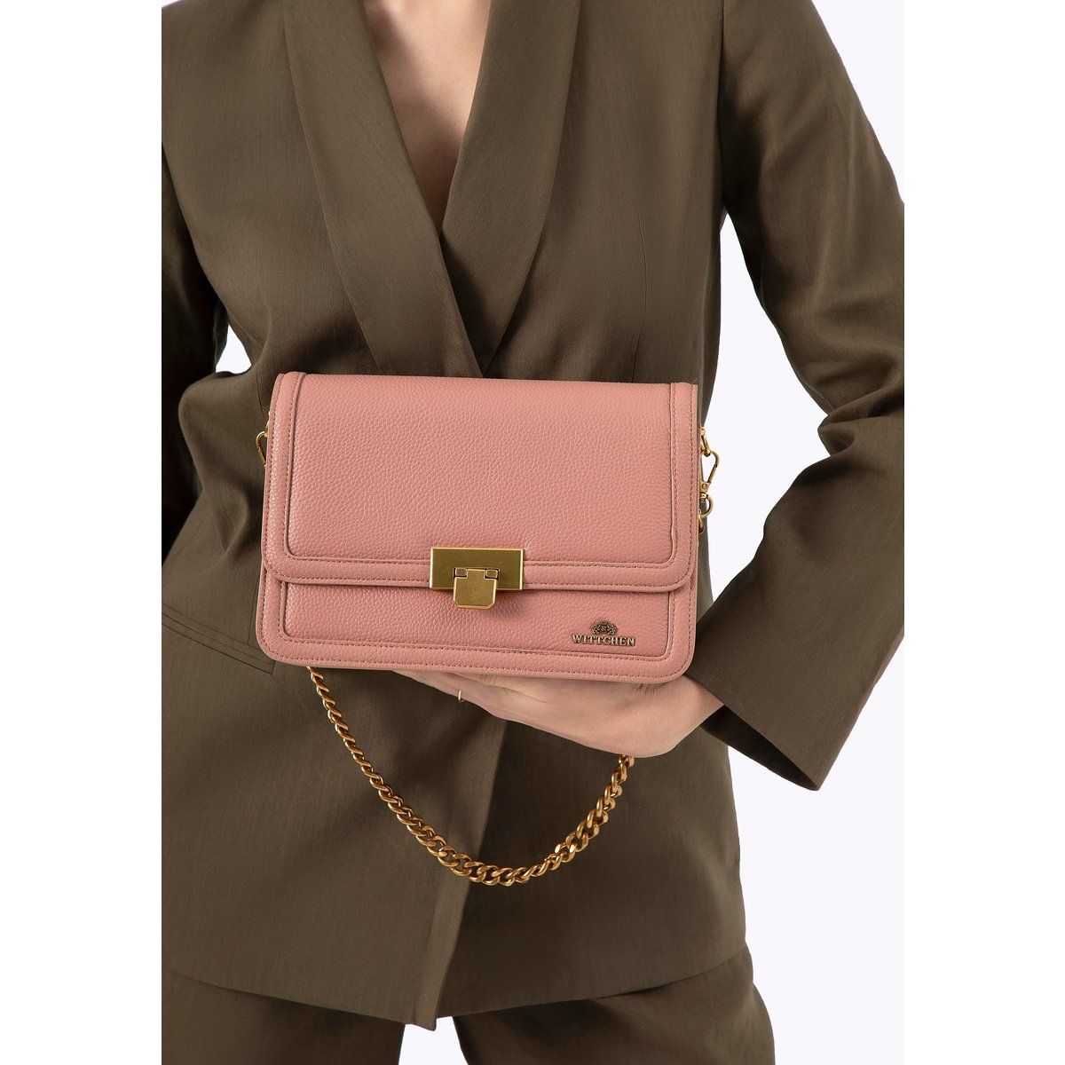 Narbenleder-Flap mit Kette