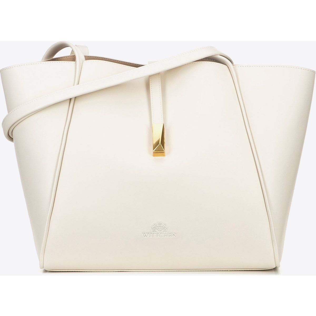 Elegante Leder-Shopper mit Gold-Detail