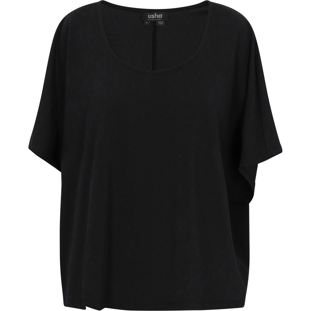 Lockere Jerseybluse mit Fledermausärmeln