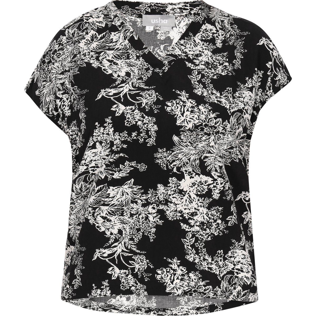 V-Ausschnitt Bluse mit Blumenmuster