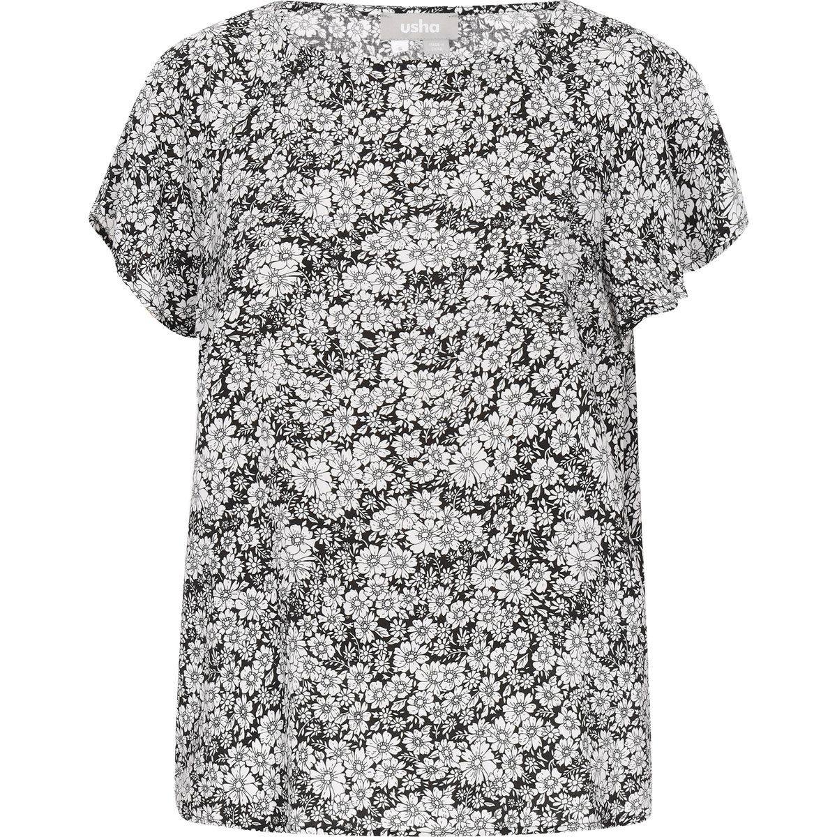 Kurzarmbluse mit Blumenprint