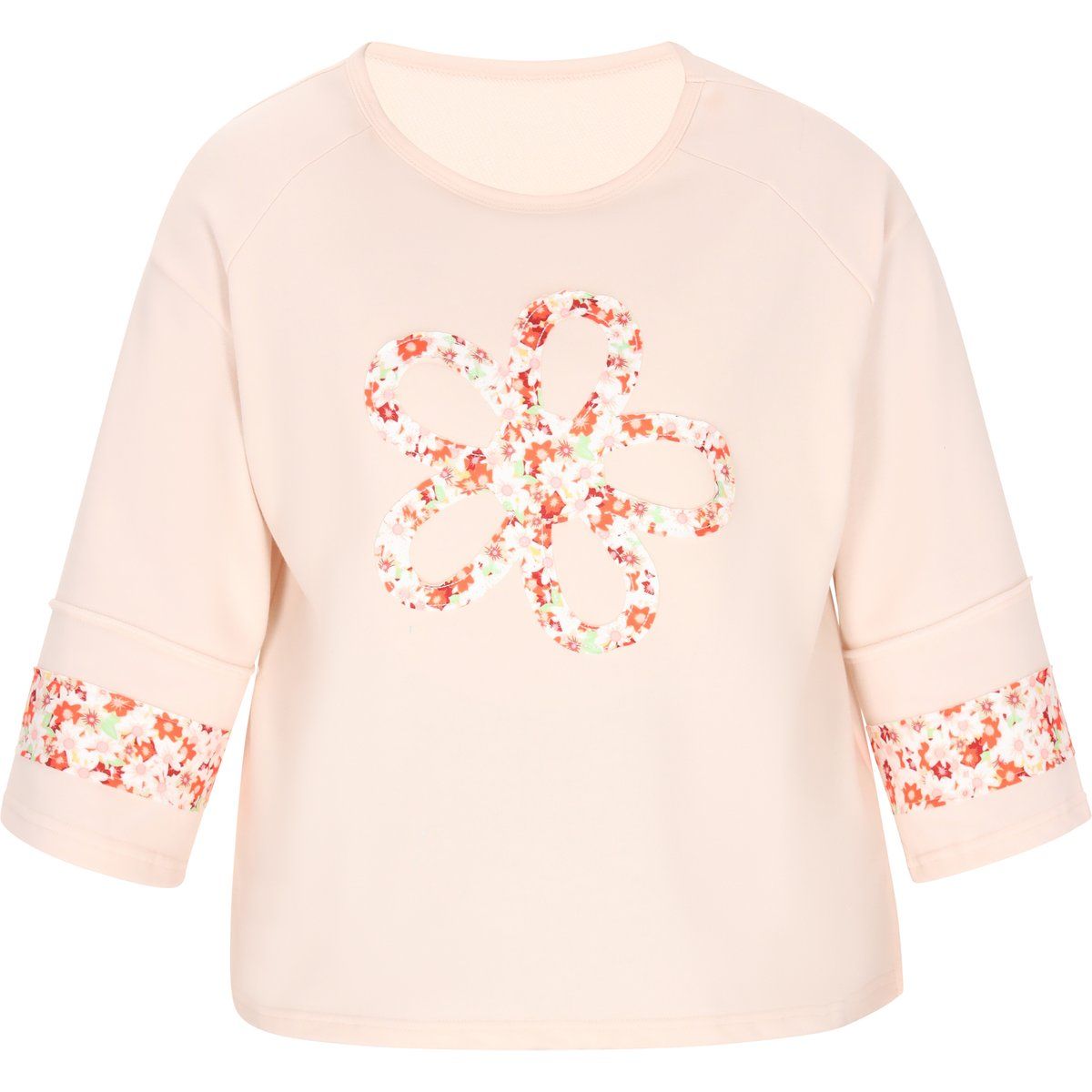 Lockeres Sweatshirt mit Blumen-Patch