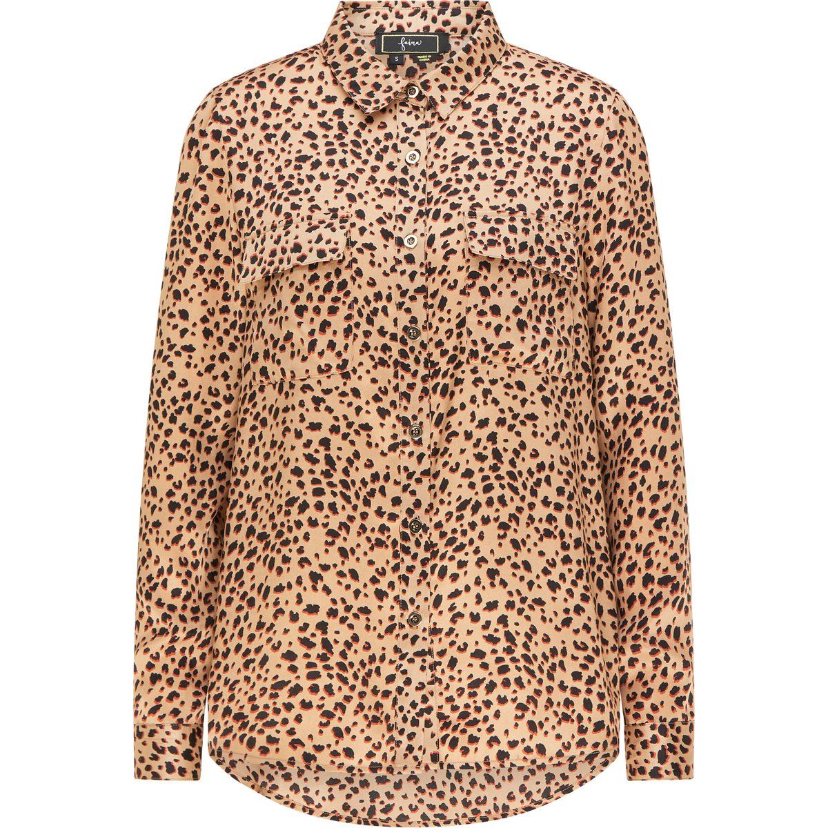 Utility-Bluse mit Leopardenmuster und Taschen