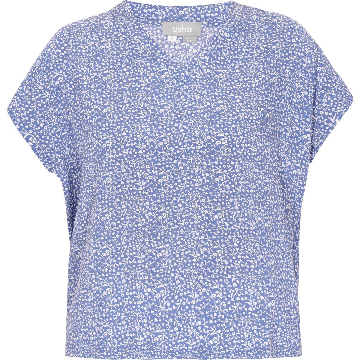 Bluse mit Blumenmuster und Flügelärmeln