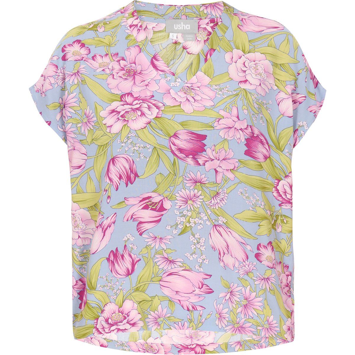 V-Ausschnitt Bluse mit floralem Print