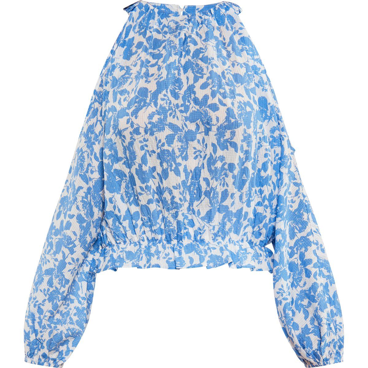 Florale Neckholder-Bluse mit Cut-Outs