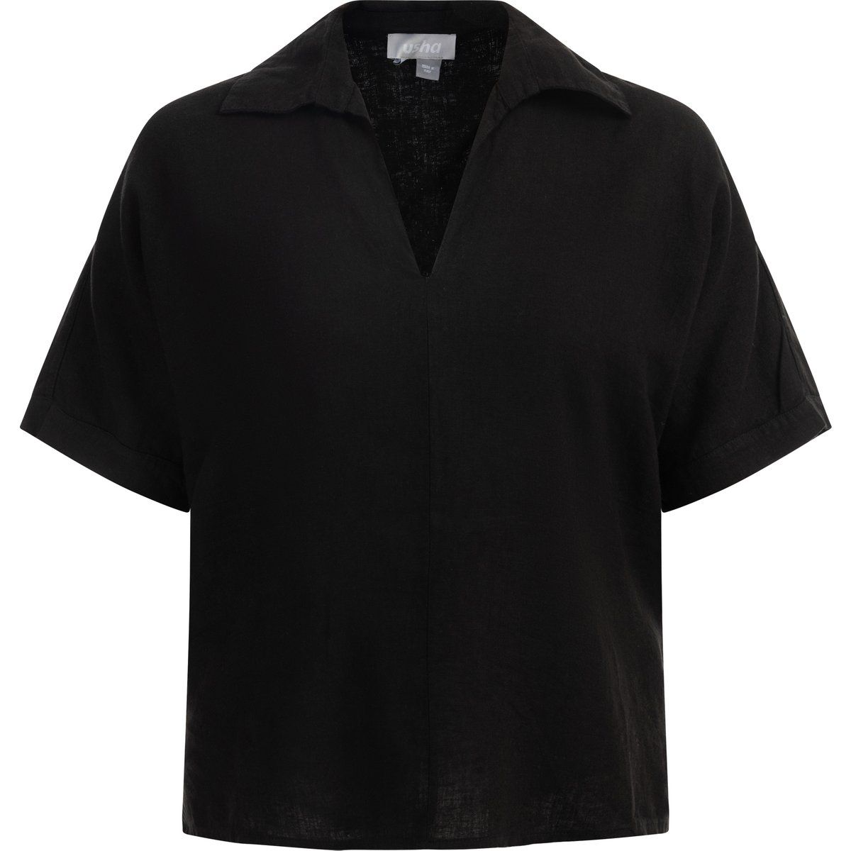 Oversized Bluse mit Leinenanteil