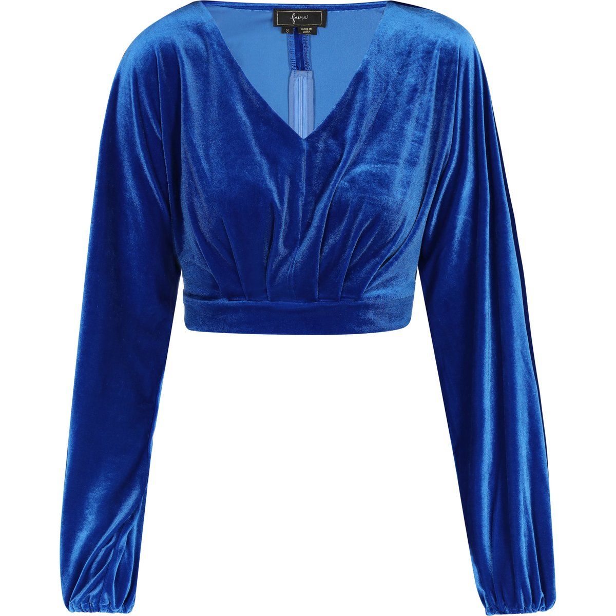 Elegantes Samt-Crop-Top mit V-Ausschnitt