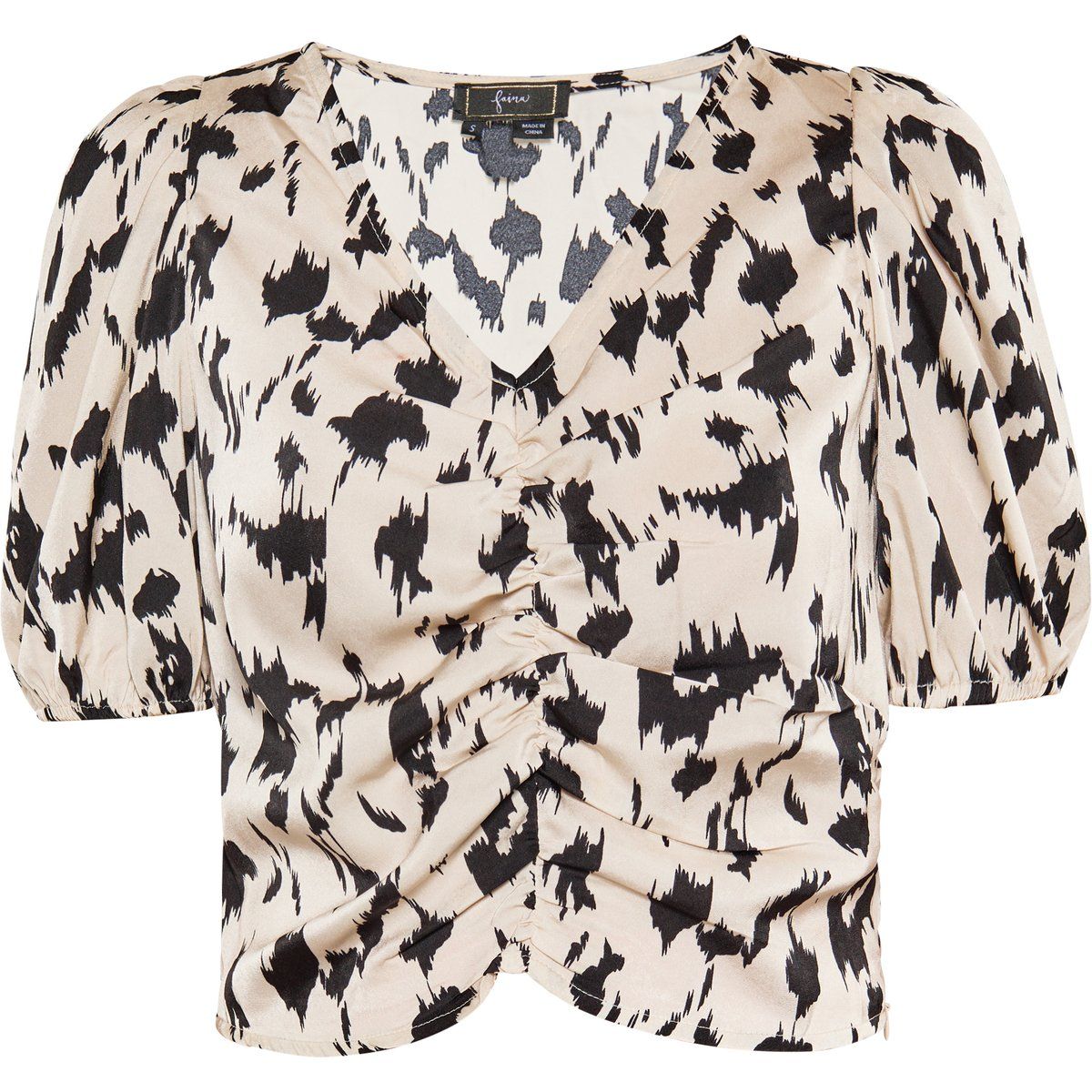 Bluse mit abstraktem Animal-Print