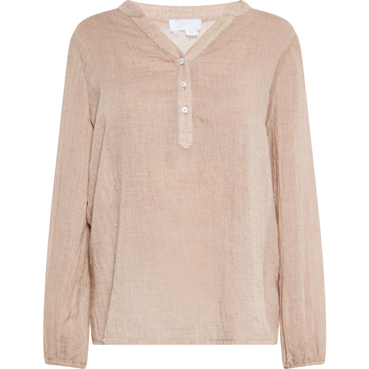Minimalistische langärmlige Henley-Bluse