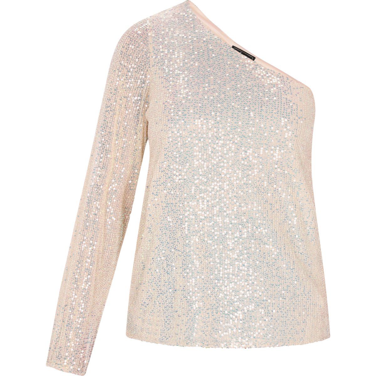 Asymmetrisches Pailletten-One-Shoulder-Top